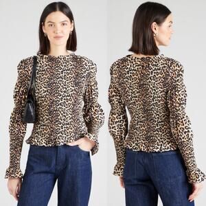 NWT Y.A.S Yaschemma Long Sleeve Smock Top Blouse Size Small